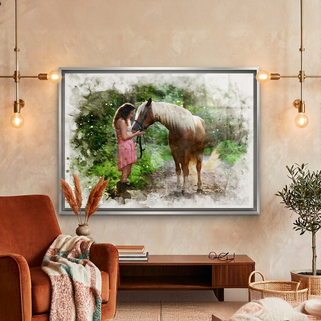 Custom Watercolor Portrait Canvas Prints from Your Photo