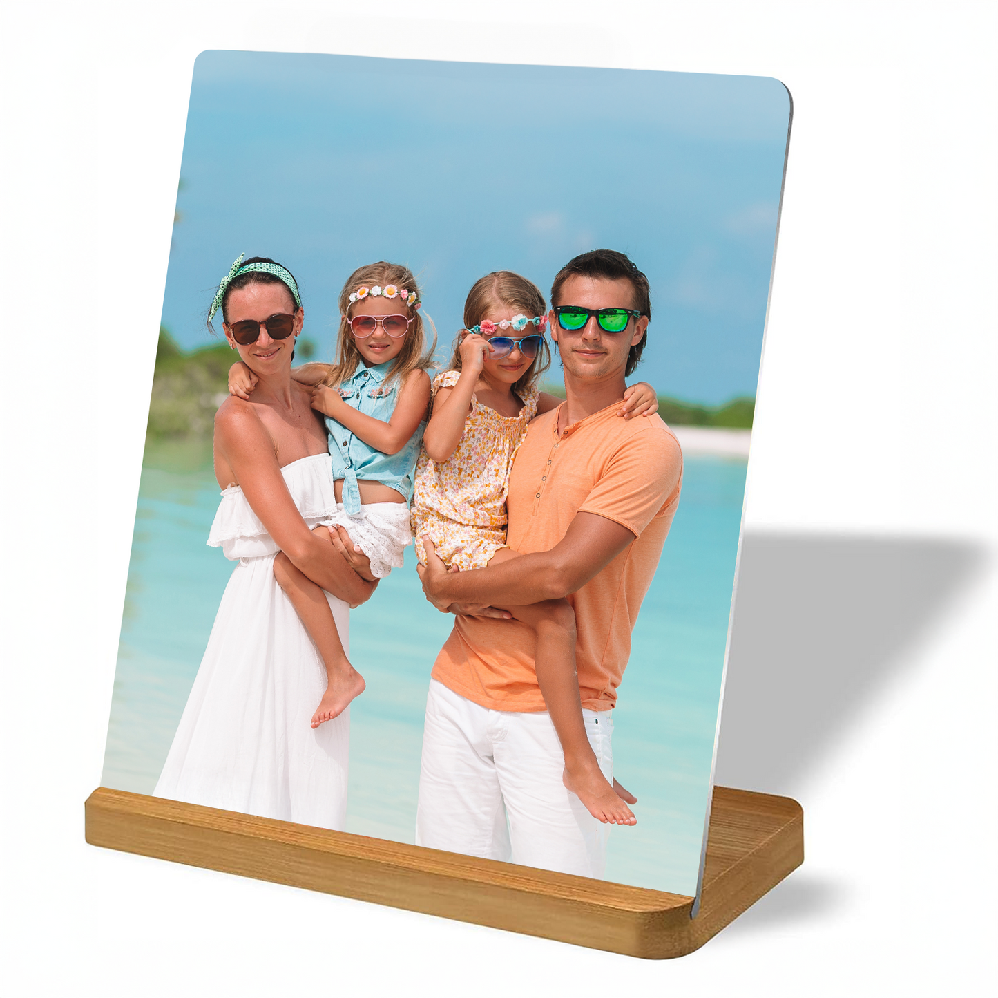 Custom Metal Photo Prints with Natural Bamboo Base