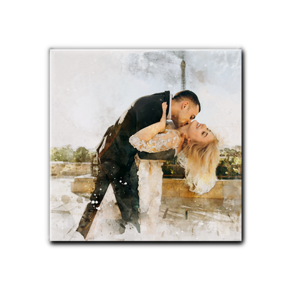 Custom Watercolor Portrait Canvas Prints from Your Photo