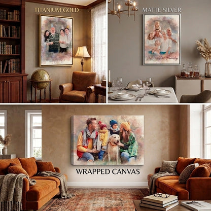 Custom Watercolor Portrait Canvas Prints from Your Photo