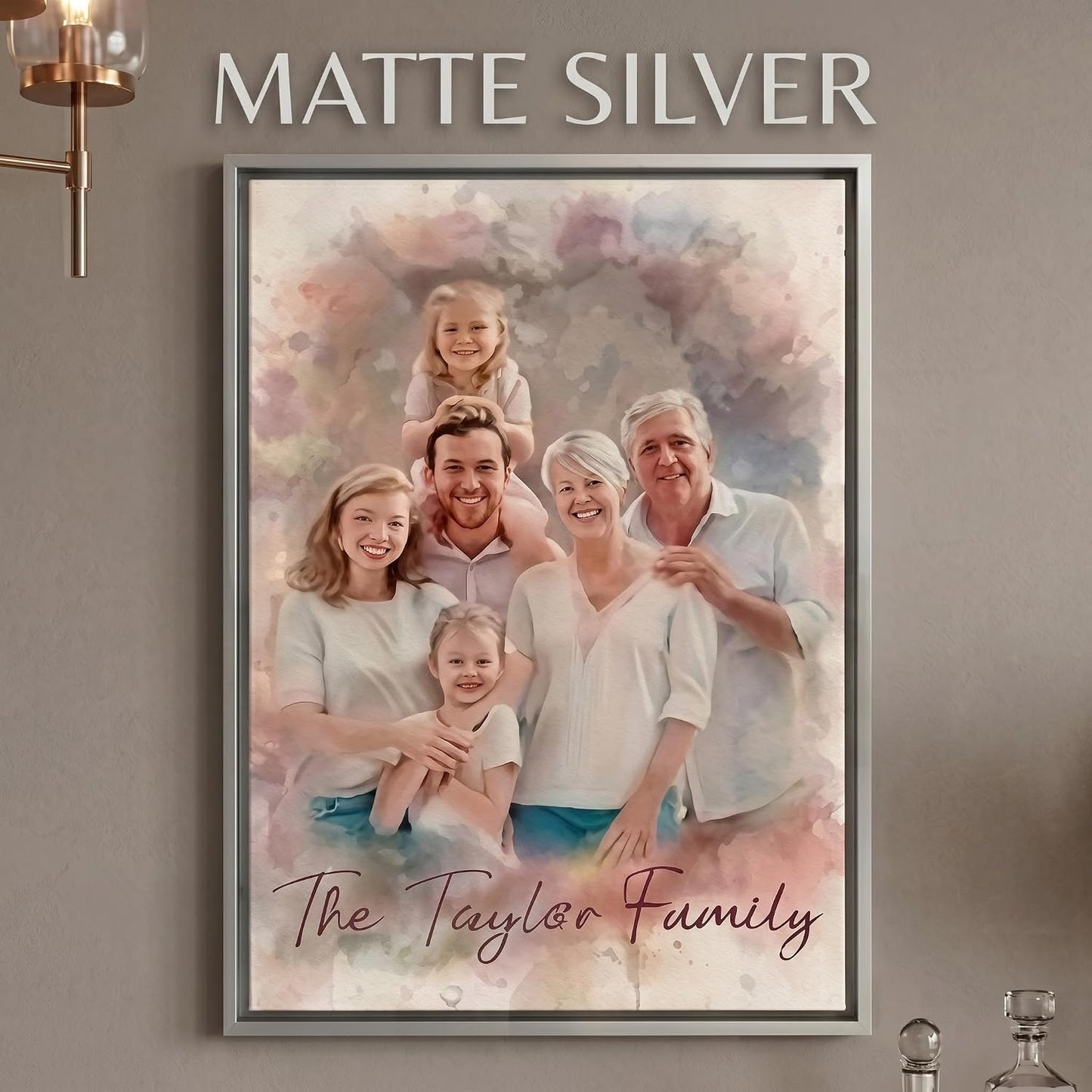 Custom Watercolor Portrait Canvas Prints from Your Photo