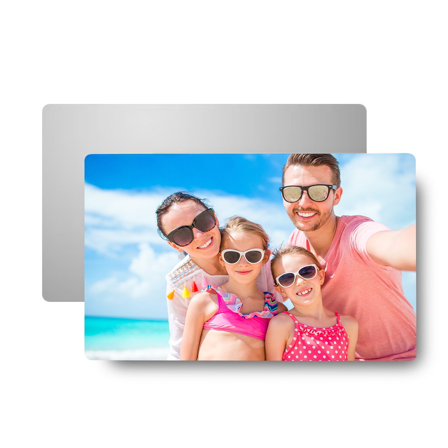 Custom metal photo print - family beach photo on aluminum panel