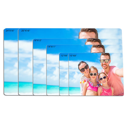 Metal print size comparison - horizontal orientation 10x8 to 24x16 inches