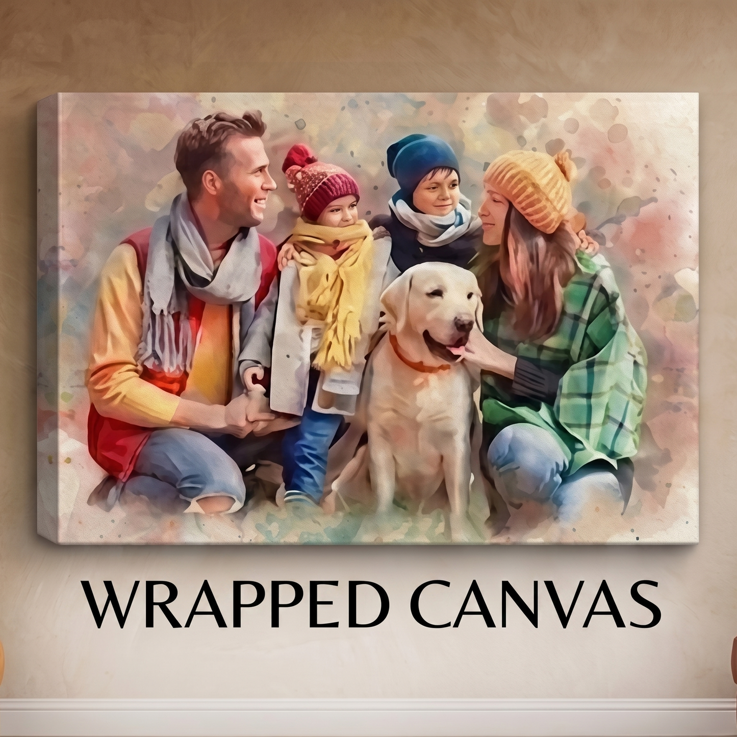 Custom Watercolor Portrait Canvas Prints from Your Photo